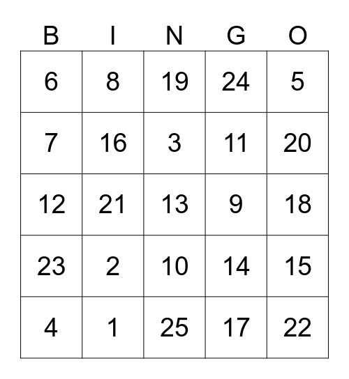Le Nutrition Bingo Card