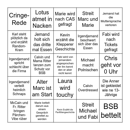 DATRON Weihnachsfeier 2024 Bingo Card