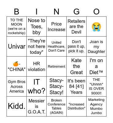 Bingo Bongo Bingo Card