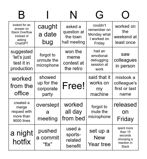 risks bingo Card