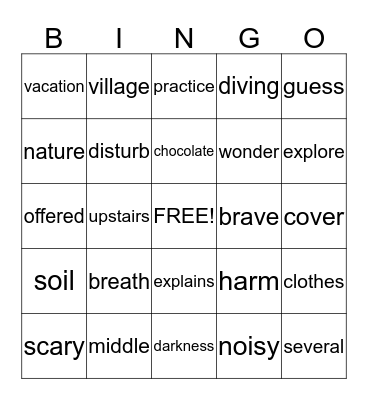 Spelling - Book 2, Unit 1 Bingo Card