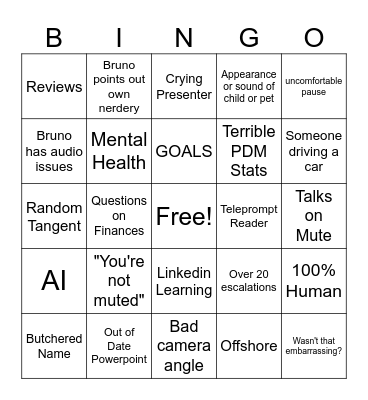 Town Hall Bingo Card