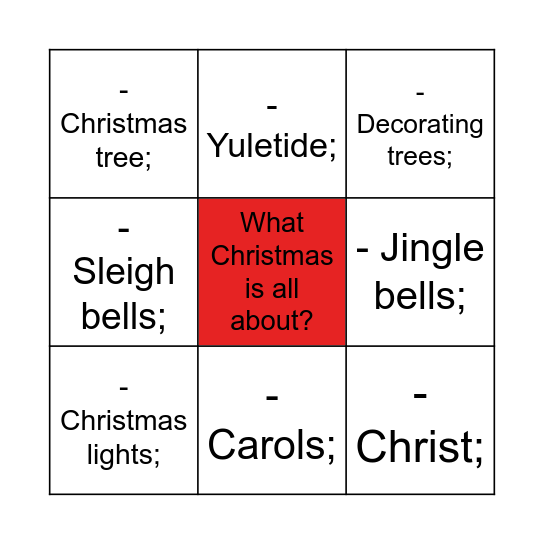 Christmas Bingo Card