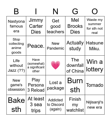 2024 Bingo Card