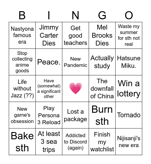 2024 Bingo Card