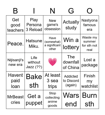 2024 Bingo Card