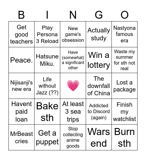 2024 Bingo Card