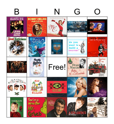 Winter Music Bingo Card