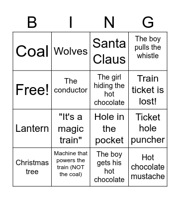Polar Express Bingo! Bingo Card