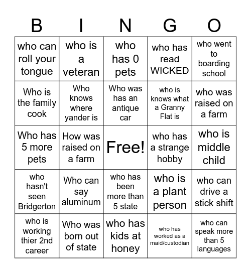 Christmas Bingo Fun Bingo Card