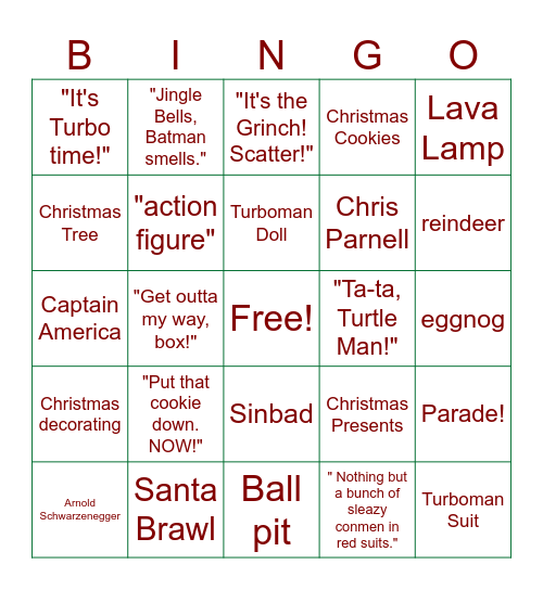 Jingle All The Way! Bingo Card