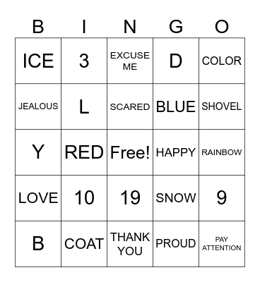 ASL BINGO Card