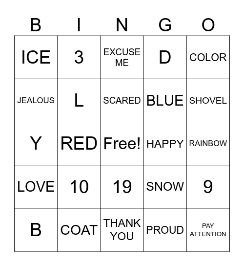 ASL BINGO Card