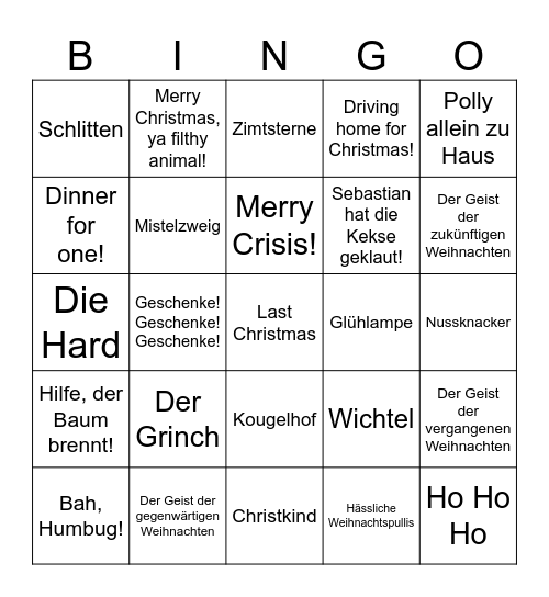 POLLY X-MAS BINGO Card