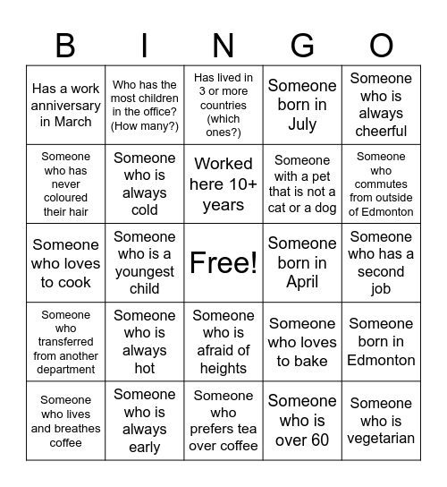 OFFICE Bingo Card