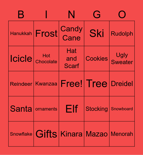 Winter Bingo 2024 Bingo Card