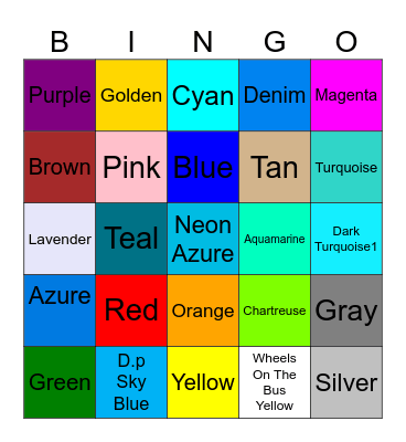 Color Bingo I - II Bingo Card