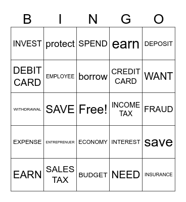 FINANCIAL BINGO Card