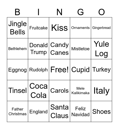 Christmas Bingo Card