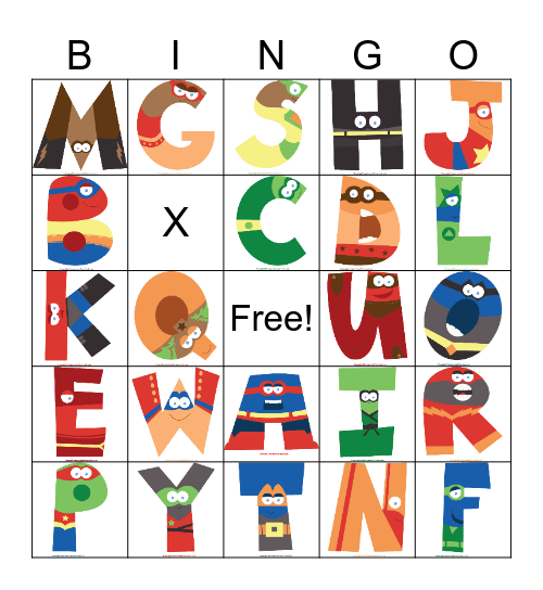 A-Z Bingo Card