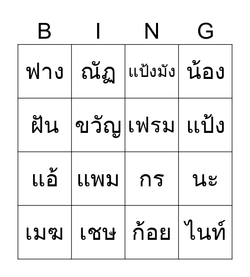 WHO AM I (?) Bingo Card