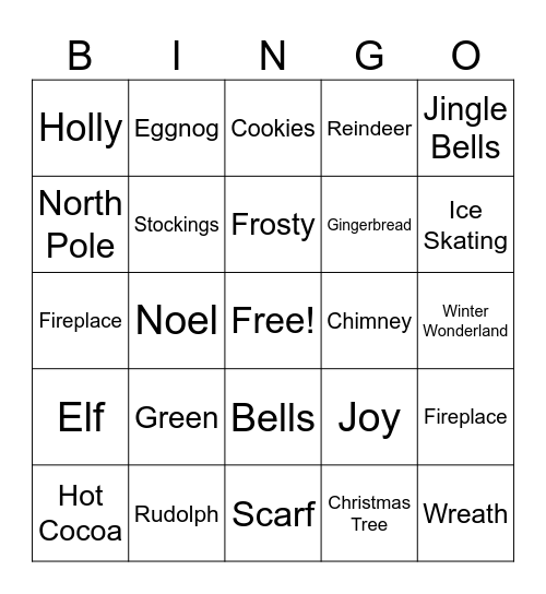 Christmas Bingo! Bingo Card