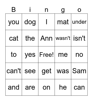 Beginning SIPPS (1-22) Bingo Card