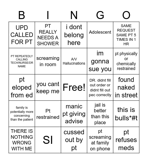 Ed 40s Bingo Card