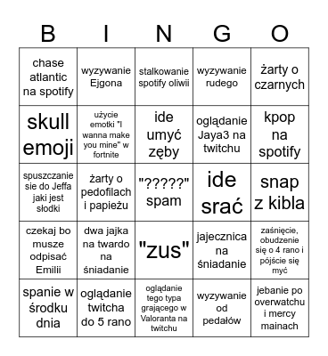 Jula Bingo Card