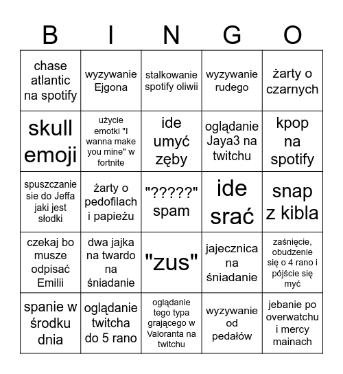 Jula Bingo Card