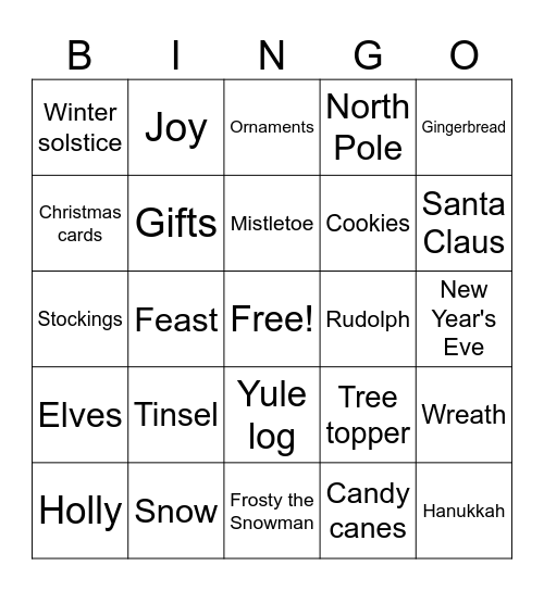 Christmas Bingo Card