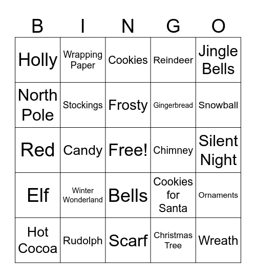 Christmas Bingo! Bingo Card