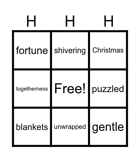 The Best Christmas Gift Ever Bingo Card