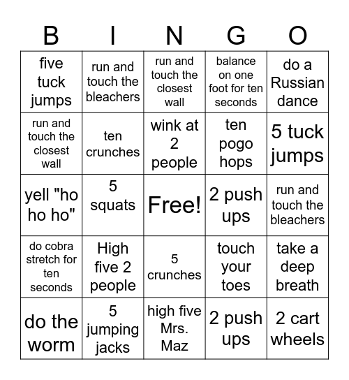Christmas Bingo Card