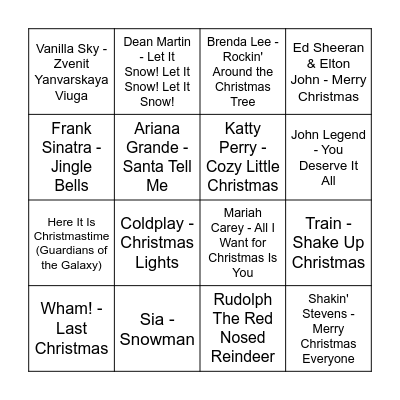 Christmas Bingo Card