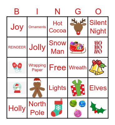 HALL Holiday Bingo Card