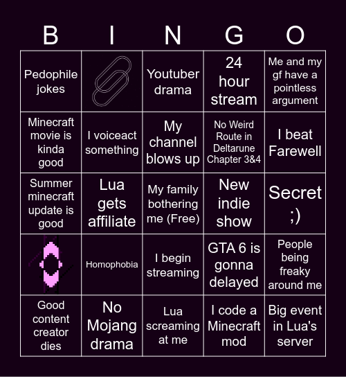 Adam's 2025 BINGO Card