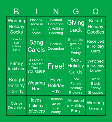 HR Ops Holiday Bingo Card