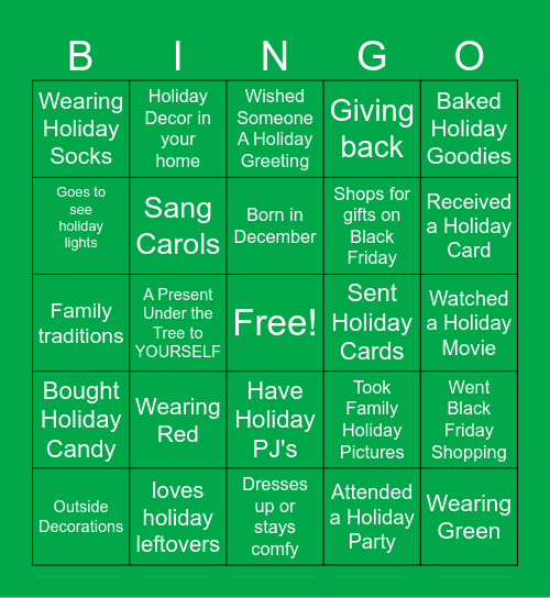 HR Ops Holiday Bingo Card