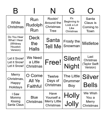 Holiday Bingo #2 Bingo Card