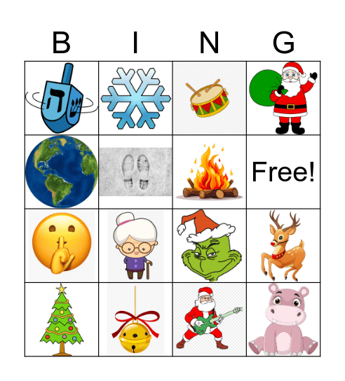 Holiday Songs Bingo Card