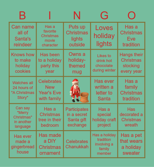 Holiday "who" Bingo Card