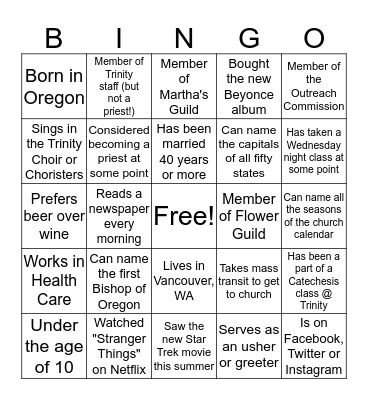 Welcome to the Commons Bingo Card