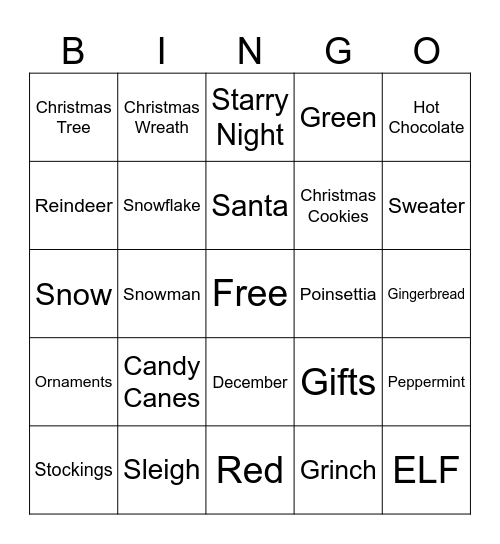 Telegraphis Christmas Bingo Card