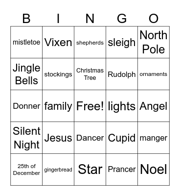 Christmas Bingo Card