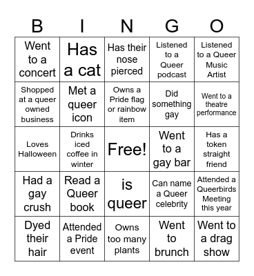 Queerbirds Bingo Card
