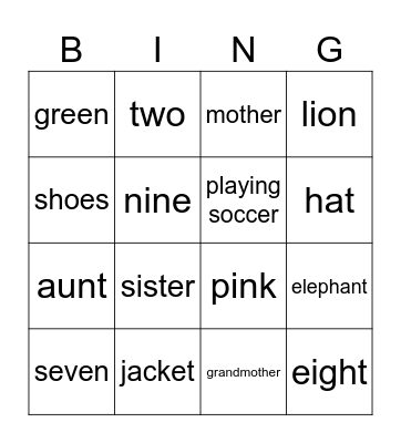 BINGO Card