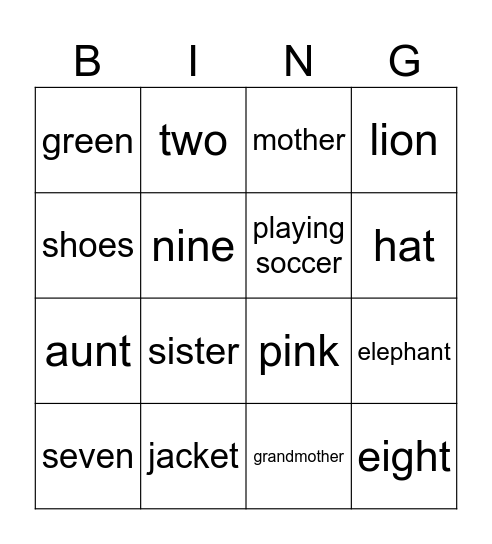 BINGO Card
