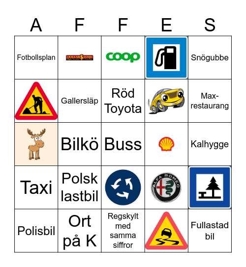 Affes svåra jullovsbingo Card