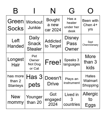 East Orlando Bingo Card